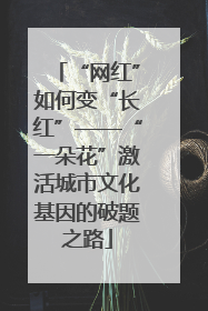 “网红”如何变“长红”——“一朵花”激活城市文化基因的破题之路