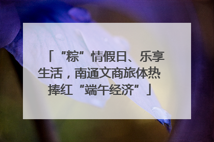 “粽”情假日、乐享生活，南通文商旅体热捧红“端午经济”