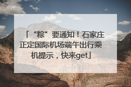 “粽”要通知！石家庄正定国际机场端午出行乘机提示，快来get