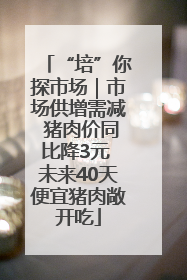 “培”你探市场｜市场供增需减 猪肉价同比降3元 未来40天便宜猪肉敞开吃