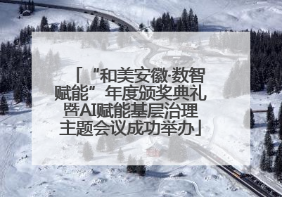 “和美安徽·数智赋能”年度颁奖典礼暨AI赋能基层治理主题会议成功举办