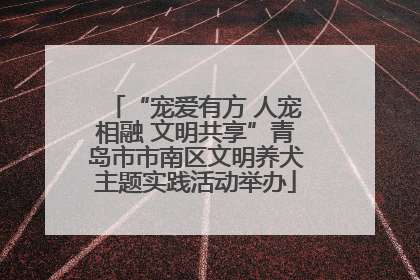 “宠爱有方 人宠相融 文明共享”青岛市市南区文明养犬主题实践活动举办