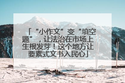 “小作文”变“填空题”，让法治在市场上生根发芽！这个地方让要素式文书入民心