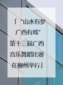 “山水有梦 广西有戏”第十三届广西音乐舞蹈比赛在柳州举行