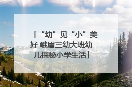 “幼”见“小”美好 峨眉三幼大班幼儿探秘小学生活