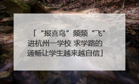 “报喜鸟”频频“飞”进杭州一学校 求学路的通畅让学生越来越自信