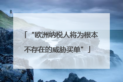 “欧洲纳税人将为根本不存在的威胁买单”