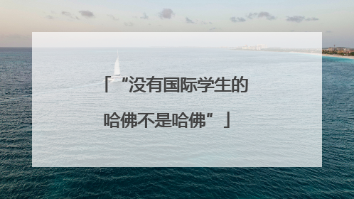 “没有国际学生的哈佛不是哈佛”