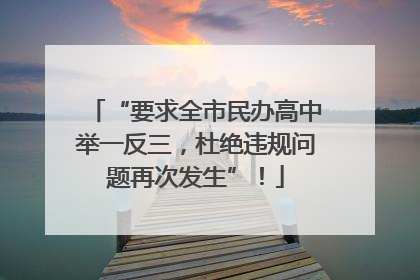 “要求全市民办高中举一反三，杜绝违规问题再次发生”！