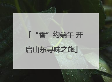 “香”约端午 开启山东寻味之旅