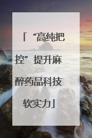 “高纯把控”提升麻醉药品科技软实力