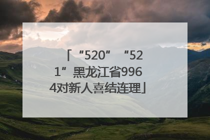 “520”“521”黑龙江省9964对新人喜结连理