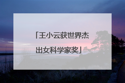 王小云获世界杰出女科学家奖