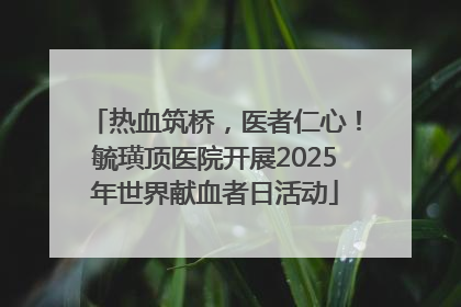 热血筑桥，医者仁心！毓璜顶医院开展2025年世界献血者日活动