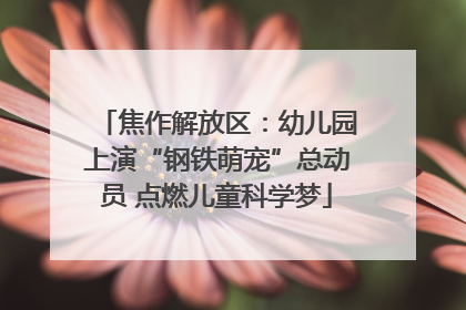 焦作解放区：幼儿园上演“钢铁萌宠”总动员 点燃儿童科学梦
