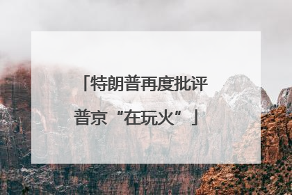 特朗普再度批评普京“在玩火”