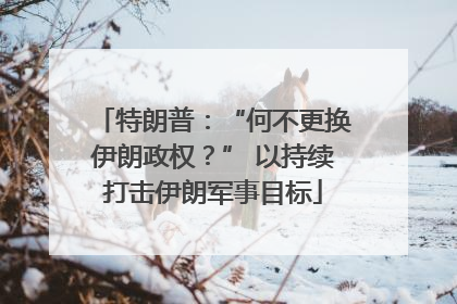 特朗普：“何不更换伊朗政权？” 以持续打击伊朗军事目标