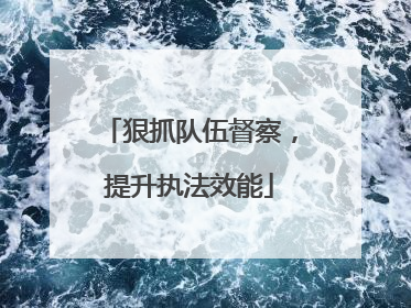 狠抓队伍督察，提升执法效能