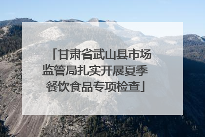 甘肃省武山县市场监管局扎实开展夏季餐饮食品专项检查