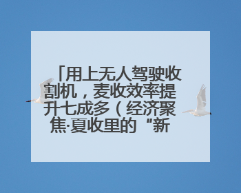 用上无人驾驶收割机，麦收效率提升七成多（经济聚焦·夏收里的“新选手”）