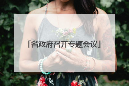 省政府召开专题会议