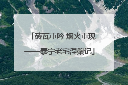 砖瓦重吟 烟火重现——泰宁老宅涅槃记