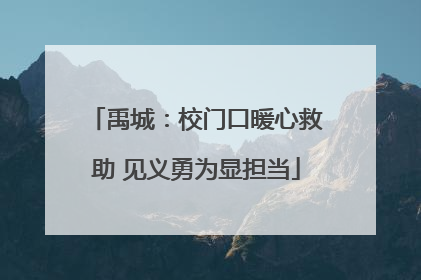 禹城：校门口暖心救助 见义勇为显担当