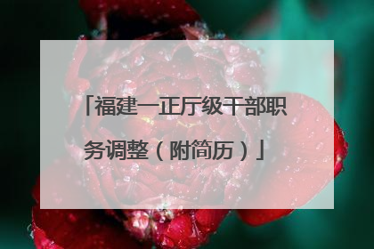 福建一正厅级干部职务调整（附简历）