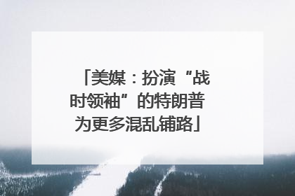 美媒：扮演“战时领袖”的特朗普为更多混乱铺路