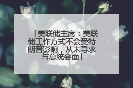 美联储主席：美联储工作方式不会受特朗普影响，从未寻求与总统会面