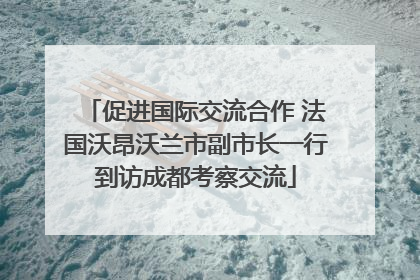 促进国际交流合作 法国沃昂沃兰市副市长一行到访成都考察交流
