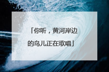 你听，黄河岸边的鸟儿正在歌唱