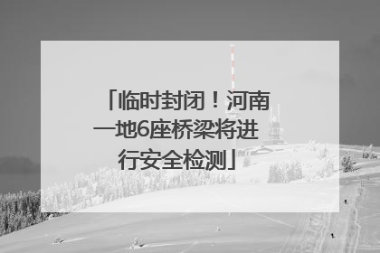 临时封闭！河南一地6座桥梁将进行安全检测