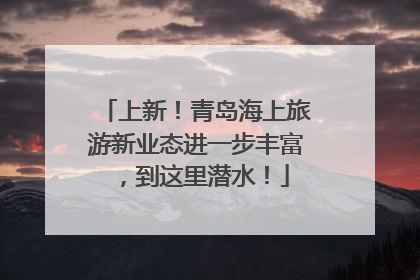 上新！青岛海上旅游新业态进一步丰富，到这里潜水！