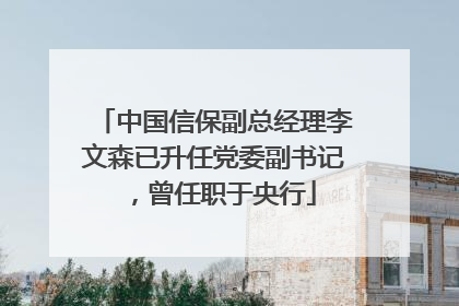中国信保副总经理李文森已升任党委副书记，曾任职于央行