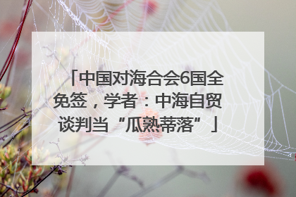 中国对海合会6国全免签，学者：中海自贸谈判当“瓜熟蒂落”