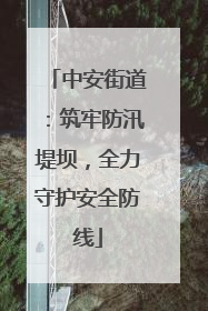 中安街道：筑牢防汛堤坝，全力守护安全防线