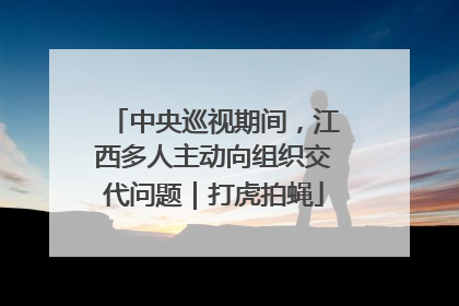 中央巡视期间，江西多人主动向组织交代问题｜打虎拍蝇