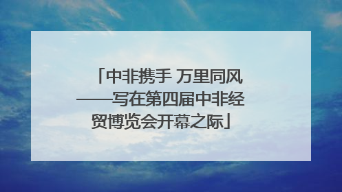 中非携手 万里同风——写在第四届中非经贸博览会开幕之际