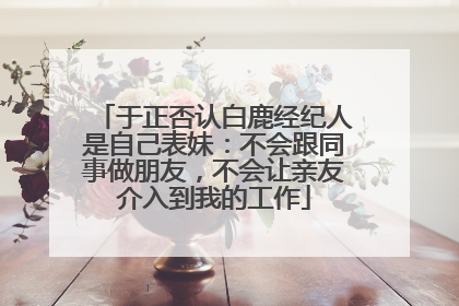 于正否认白鹿经纪人是自己表妹：不会跟同事做朋友，不会让亲友介入到我的工作