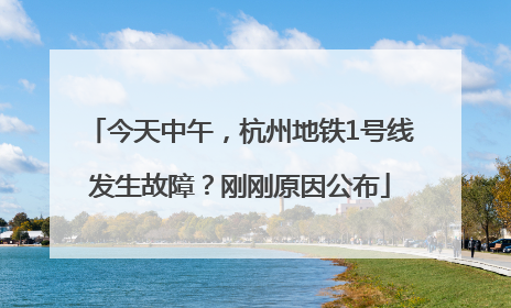今天中午，杭州地铁1号线发生故障？刚刚原因公布