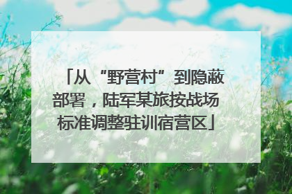 从“野营村”到隐蔽部署，陆军某旅按战场标准调整驻训宿营区