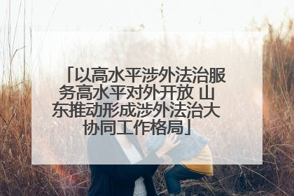 以高水平涉外法治服务高水平对外开放 山东推动形成涉外法治大协同工作格局