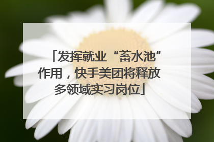 发挥就业“蓄水池”作用，快手美团将释放多领域实习岗位