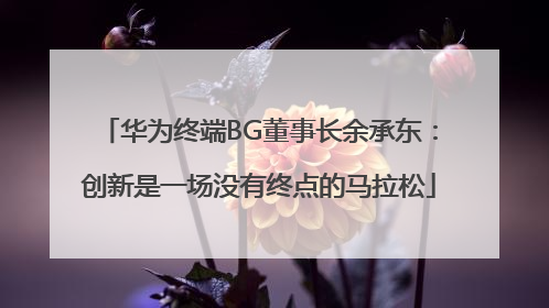 华为终端BG董事长余承东：创新是一场没有终点的马拉松