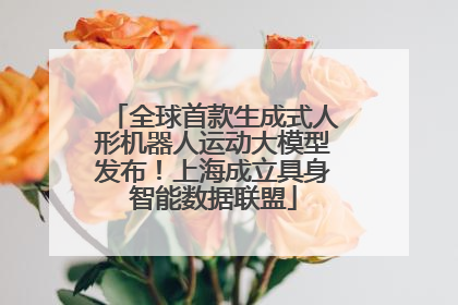 全球首款生成式人形机器人运动大模型发布！上海成立具身智能数据联盟