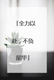 全力以赴，不负韶华