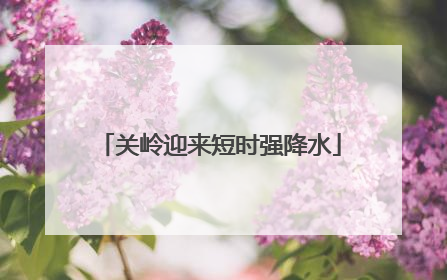 关岭迎来短时强降水