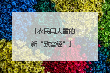 农民闫大雷的新“致富经”