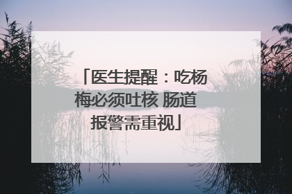 医生提醒：吃杨梅必须吐核 肠道报警需重视